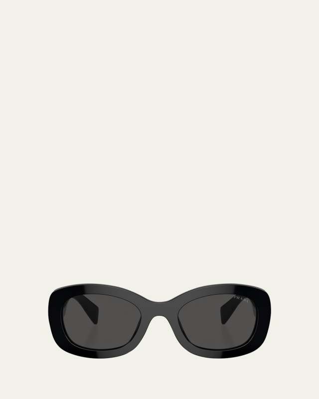 Oversized Logo Acetate & Plastic Oval Sunglasses